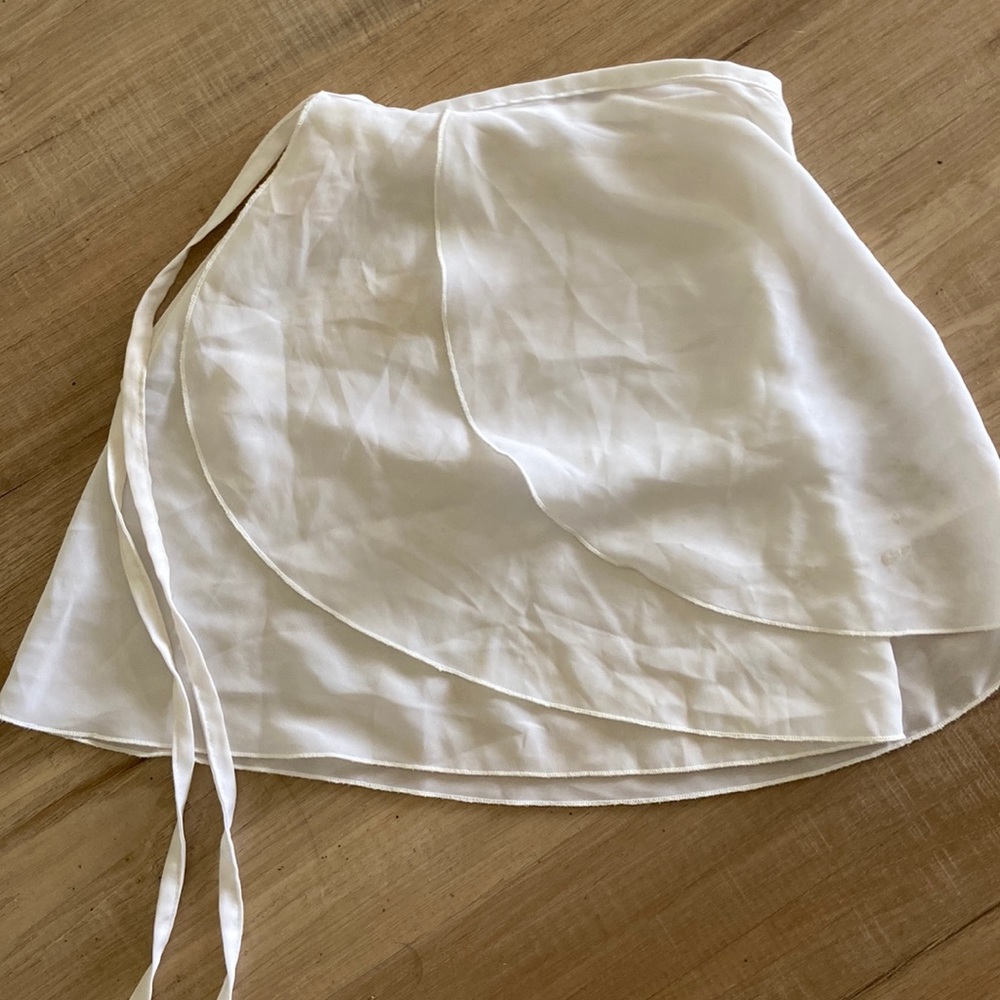 Mirella white ballet wrap skirt